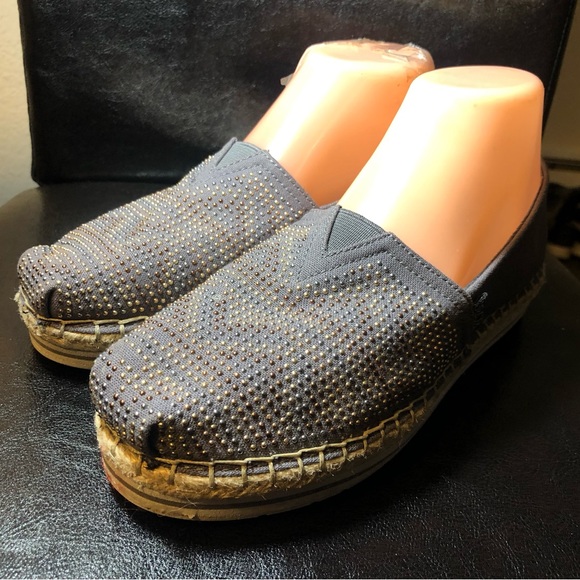Skechers BOBS Breeze Moonbeams Stars Women's Gray Espadrilles Slip On Shoes Sz 8 - Picture 3 of 12
